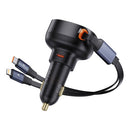 Baseus Enjoyment Pro Autoladegerät C+Einziehbares C & iP Kabel 60W Cluster - Schwarz (C00057802111-00)