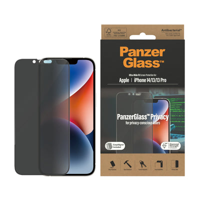 PanzerGlass Ultra-Wide Fit Privacy 1 Stück, iPhone 14, iPhone 13 Pro, iPhone 13