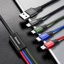 Baseus Fast 4-in-1 Kabel für iP(2)+Type-C+Micro 3.5A 1.2m Schwarz (CA1T4-A01)