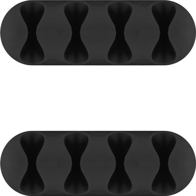 Goobay Set mit 2 Kabelmanagement-Clips 4-Slots – Schwarz