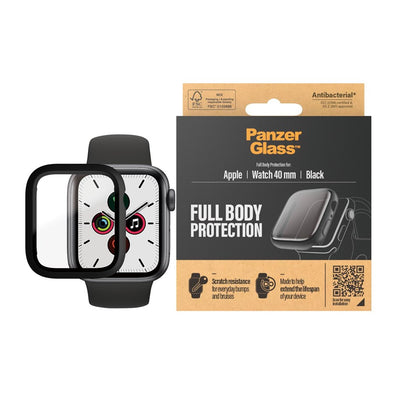PanzerGlass Displayschutz Ganzkörper für Apple Watch 4/5/6/SE 40 mm – Schwarz