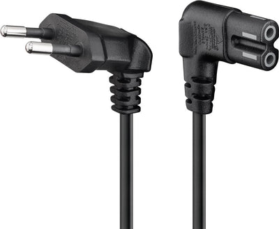 Goobay CEE 7/16 auf C7 Stromkabel, 2m - Schwarz