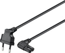 Goobay CEE 7/16 auf C7 Stromkabel, 2m - Schwarz