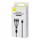 Baseus StarSpeed 1-für-3 Schnellladekabel Datenkabel USB zu M+L+C 3.5A 0.6m Cluster - Schwarz (P10319900111-00)