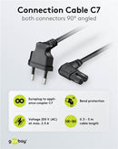 Goobay CEE 7/16 auf C7 Stromkabel, 2m - Schwarz