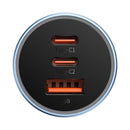 Baseus Golden Contactor Pro Triple Fast Charger Autoladegerät 65W U+C+C Wathet blau