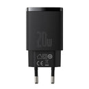 Baseus Compact Schnellladegerät U+C 20W EU Schwarz