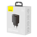 Baseus Compact Schnellladegerät U+C 20W EU Schwarz