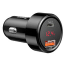 Baseus Magic Series PPS-Digitalanzeige (Typ-C PD+QC) Intelligentes Dual-Schnellladen und Autoladen mit 45 W Schwarz