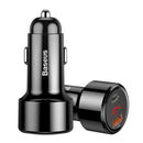 Baseus Magic Series PPS-Digitalanzeige (Typ-C PD+QC) Intelligentes Dual-Schnellladen und Autoladen mit 45 W Schwarz