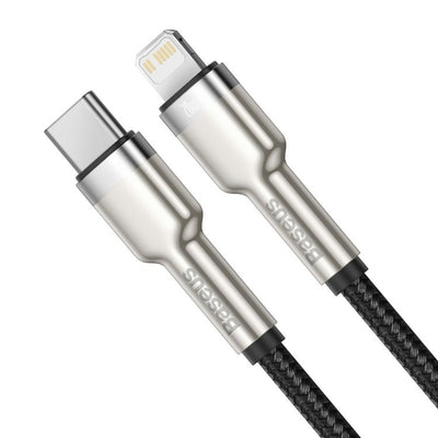Baseus Cafule Metall-Lightning-Kabel PD20W 25 cm – Schwarz