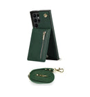 Zipper Wallet Hülle Case für Samsung Galaxy S24 Plus - Grün