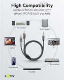 Goobay Audio-Adapter AUX 3,5mm auf RCA, 2m - Grau