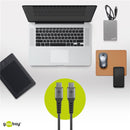 Goobay USB-C Kabel, Textil, Metallstecker, Extra Robust, 0,50m, USB 2.0 - Schwarz