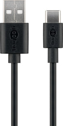 Goobay USB-A auf USB-C Kabel, 2m, USB 2.0 - Schwarz