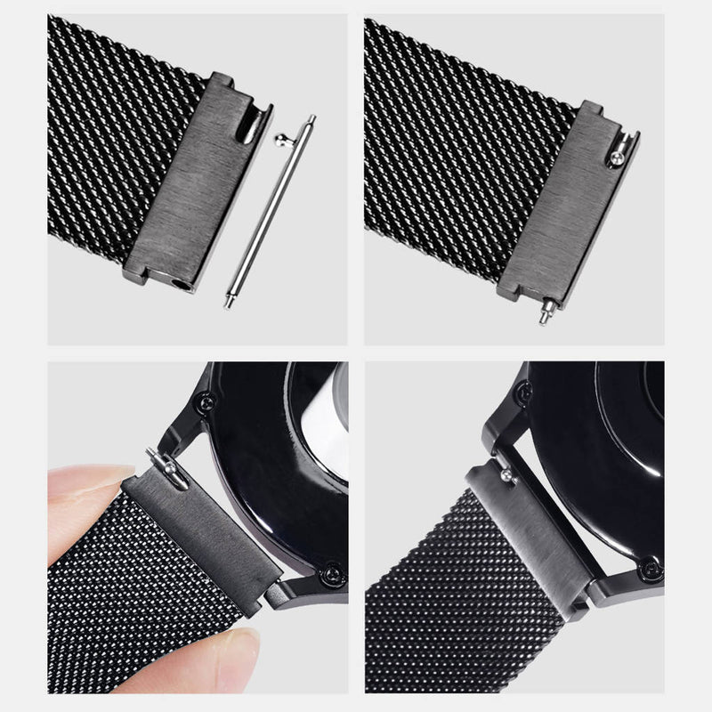 Dux Ducis-Armband (Milanese-Serie) für Samsung Watch 22 mm – Schwarz