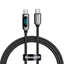 Baseus Display Schnelllade-Datenkabel Typ-C auf Typ-C 100 W 1 m Schwarz
