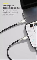 Baseus Cafule Metall-Lightning-Kabel PD20W 25 cm – Schwarz