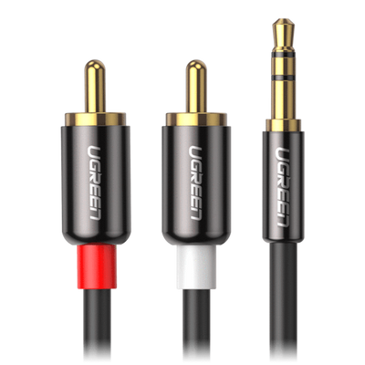 UGREEN AV116 Audio Mini-Klinkenkabel 3.5 mm Stecker / 2RCA Stecker 2m - Schwarz