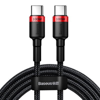 Baseus Cafule PD2.0 100W flash Ladekabel Type-C to Type-C (20V 5A)2m Rot+Schwarz (CATKLF-AL91)