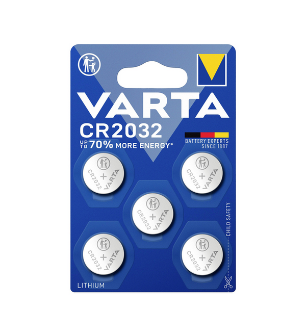 Varta CR2032 Lithium Knopfzellen Batterie (5 Stück)