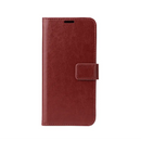 Leder Flip Case Hülle für iPhone 14 Plus - Braun