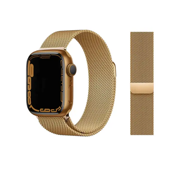 Milanese Loop Armband für Apple Watch (42/44/45/49mm) - Größe M/L (255mm) - Gold