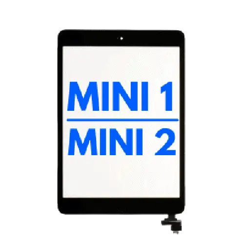 Touchscreen Glas - Digitizer mit IC Chip & Home Button Pre-Installed für iPad Mini 1 / iPad Mini 2  (Schwarz)
