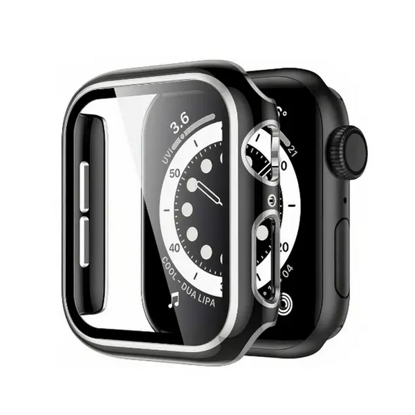 Versilbert Schutzhülle für Apple Watch Series 7/8/SE 2022 (41mm) - Schwarz