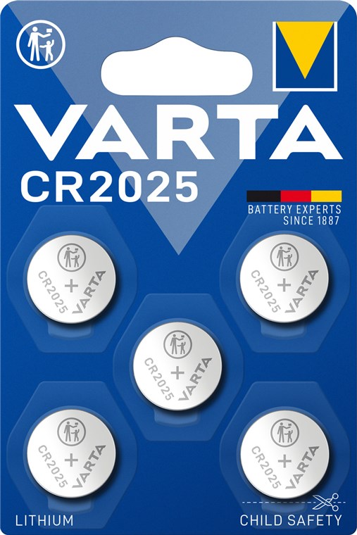 VARTA Lithium Münze CR2025 - (5 Stück)