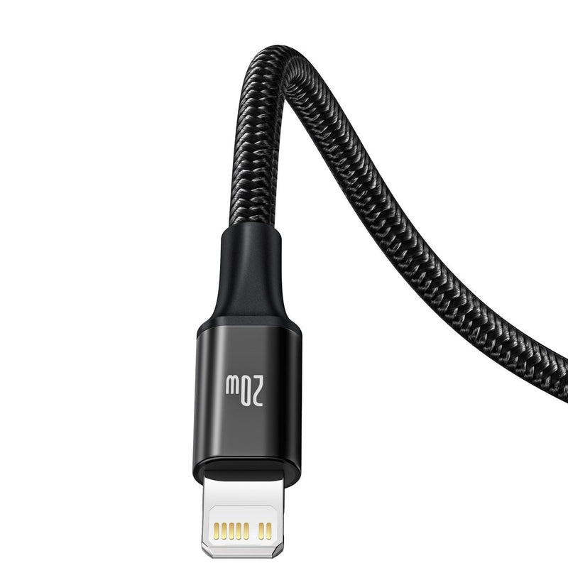 Baseus Rapid Series 3-in-1 Schnellladekabel Datenkabel Typ-C zu M+L+C PD 20W 1.5m - Schwarz (CAMLT-SC01)