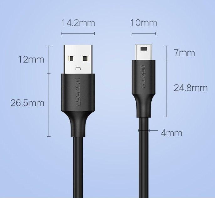 UGREEN Kabel USB - Mini USB Kabel 480 Mbps 2m - Schwarz