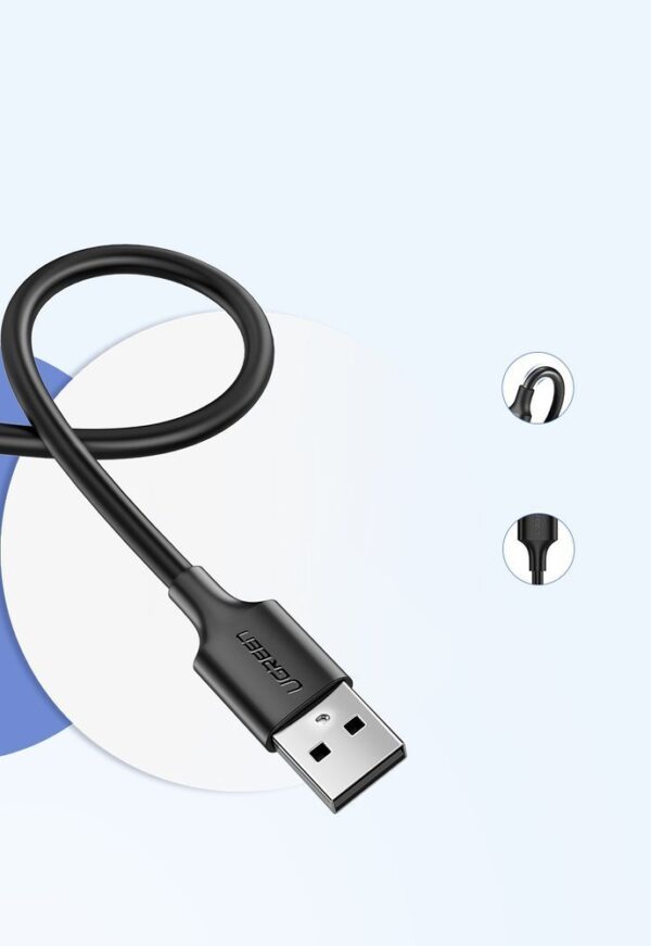 UGREEN Micro USB Stecker auf USB 2.0 A Stecker Kabel 2m - Schwarz