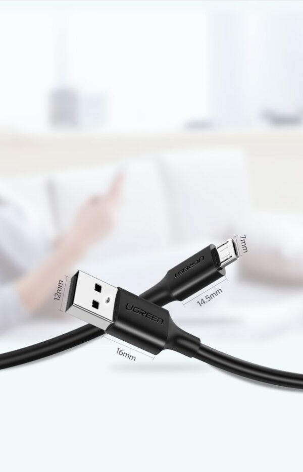 UGREEN Micro USB Stecker auf USB 2.0 A Stecker Kabel 2m - Schwarz