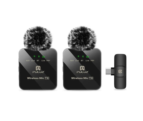Puluz Doppel-Lavalier Mikrofon USB-C – Ansteckmikrofon für klare Sprachaufnahmen