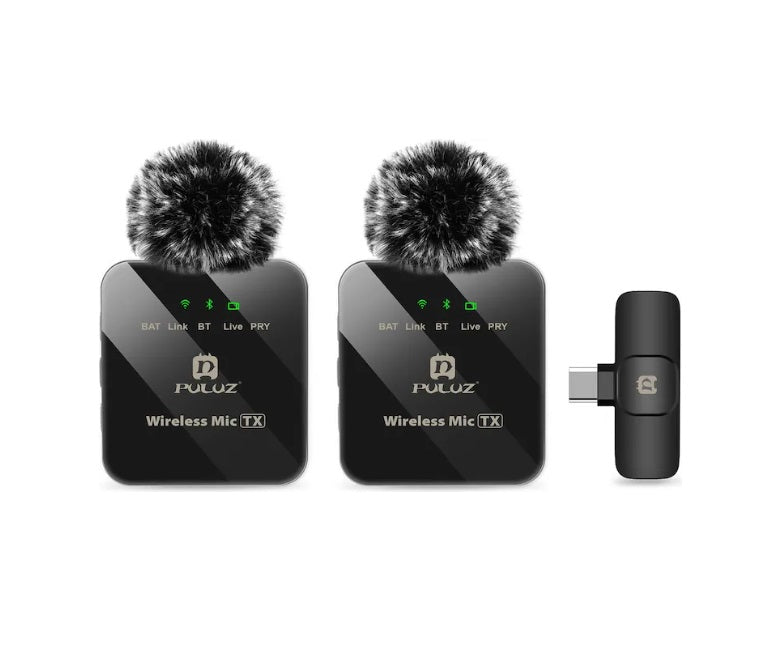 Puluz Doppel-Lavalier Mikrofon USB-C – Ansteckmikrofon für klare Sprachaufnahmen