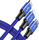 Baseus Rapid Series 3-in-1 Kabel Micro + Lightning + Type-C 3A 1.2M Dunkelblau (CAMLT-SU13)