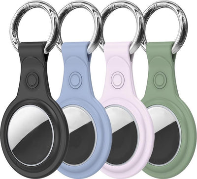 Dux Ducis Hülle (TPU / 4er Pack) Apple AirTag Schwarz+Blau+Grün+Pink