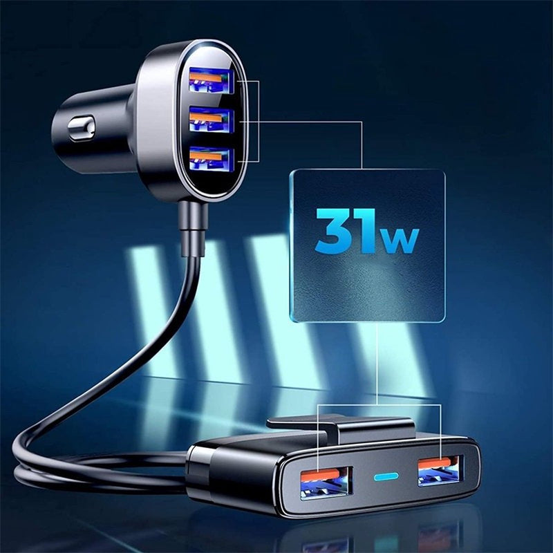 Joyroom Multi 5 Ports USB Car Charger Schwarz (JR-CL03)