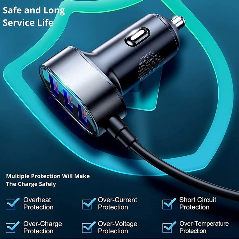 Joyroom Multi 5 Ports USB Car Charger Schwarz (JR-CL03)