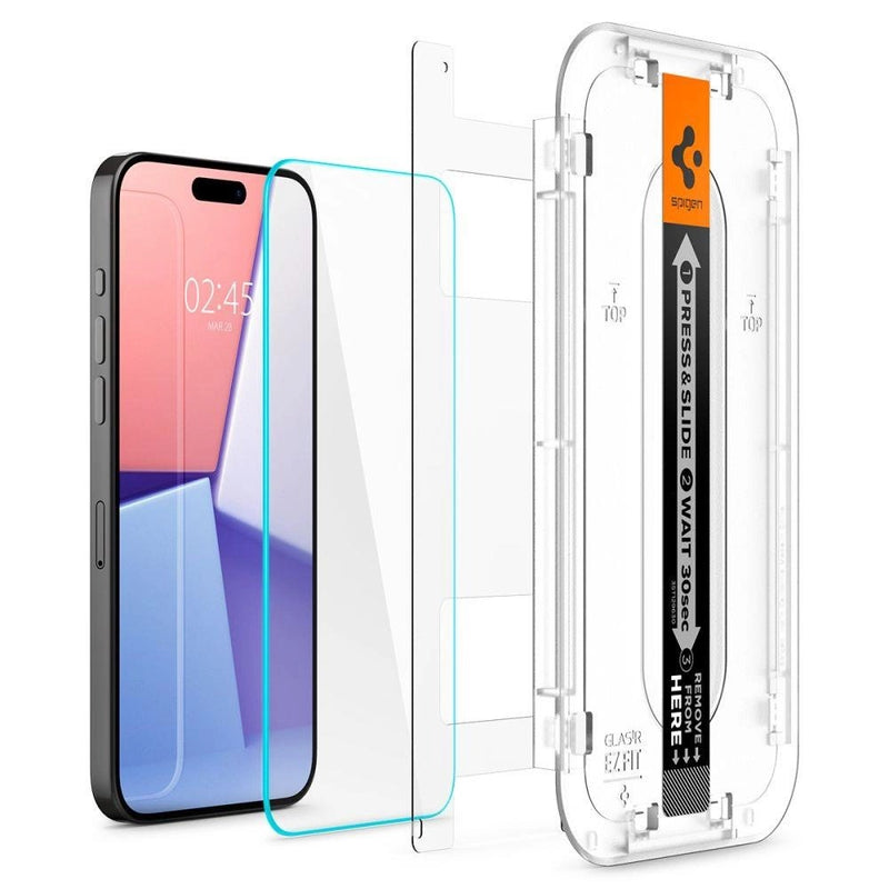 Spigen Glas.tR EZ Fit für iPhone 15 Pro - 2 Stück