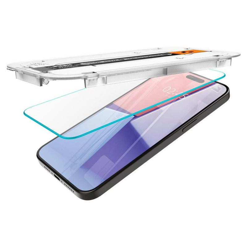 Spigen Glas.tR EZ Fit für iPhone 15 Pro - 2 Stück