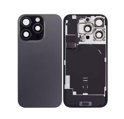 Back Glass + W/Small Component Vormontiert für iPhone 16 Pro Max (Schwarz Titan)