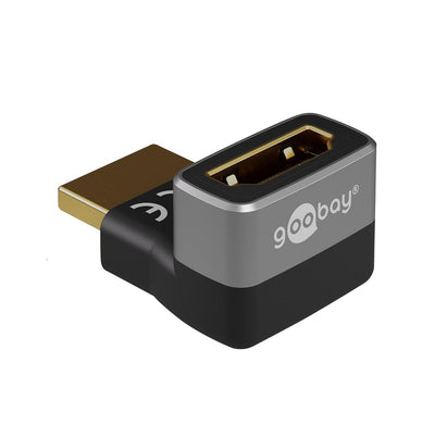 Goobay HDMI 90° Winkeladapter Vertikal, 8K 60 Hz, vergoldet