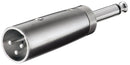 Goobay XLR-Adapter, 6,35mm Mono-Stecker auf XLR-Stecker - Silber