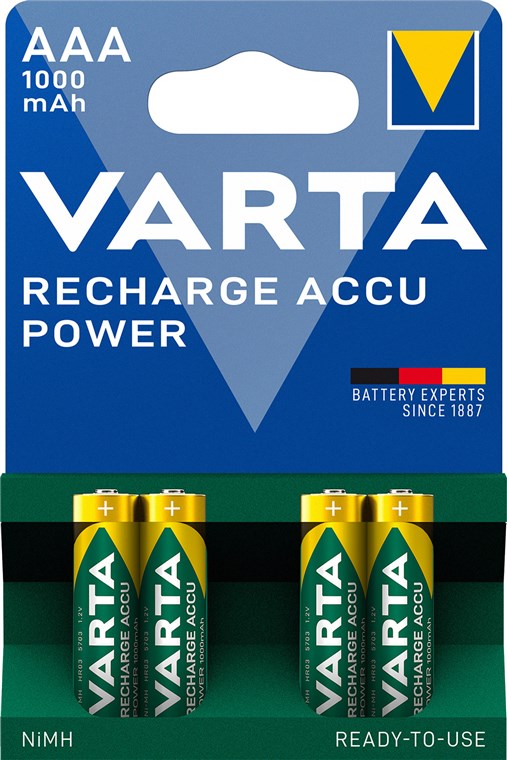 VARTA Accu AAA Power 1000mAh - (4 Stück)