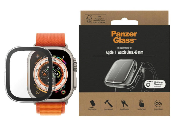 PanzerGlass Ganzkörper-Displayschutz für Apple Watch Ultra, Ultra 2 49 mm – Transparent