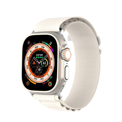 Dux Ducis Sport Buckle Band für Apple Watch Series 44 mm, 45 mm, 42 mm, 49 mm Nylon – Weiß