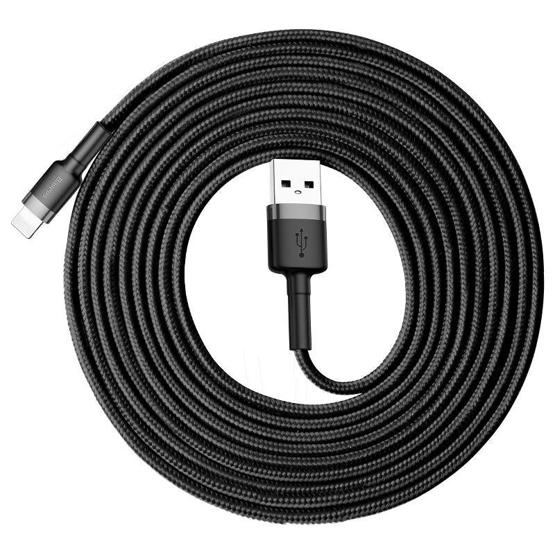 Baseus Cafule Kabel USB für iP 1.5A 2m Grau+Schwarz (CALKLF-CG1)