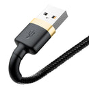 Baseus Cafule Cable Robustes Nylonkabel USB / Lightning QC3.0 2,4A 1M - Schwarz-Gold